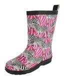 BECK Regenlaarzen 'Zebra' rosa / donkerroze / zwart / wit