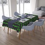 Bonamaison Tafelkleed, Anti-Mold, Sneldrogend, Waterdicht, 100% Polyester Tafellaken, Neon groene rook, 140 x 200 Cm