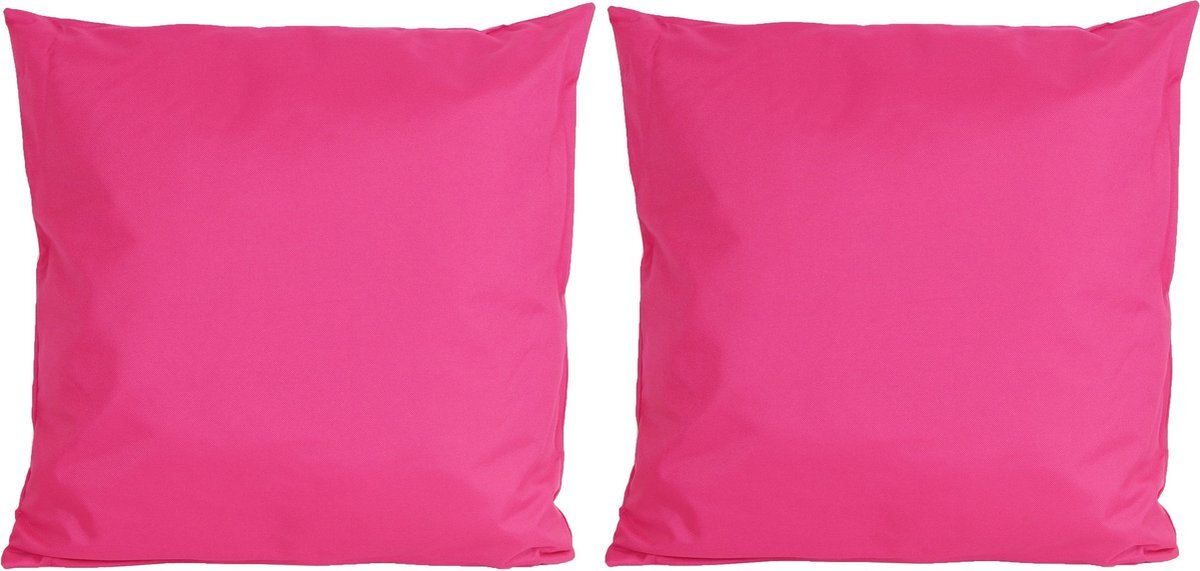 Anna's Collection 8x Bank/sier kussens voor binnen en buiten in de kleur fuchsia roze 45 x 45 cm - Tuin/huis kussens