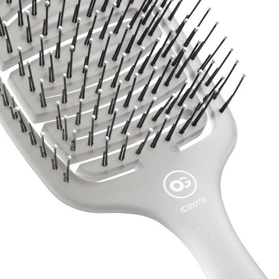 Olivia Garden Care Flex Medium Hair Brush - Ice Grey - Black