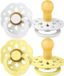 BiBS Boheme Pacifier - Size 1 - 0-6 Months - White / Sunshine - 2 Pack