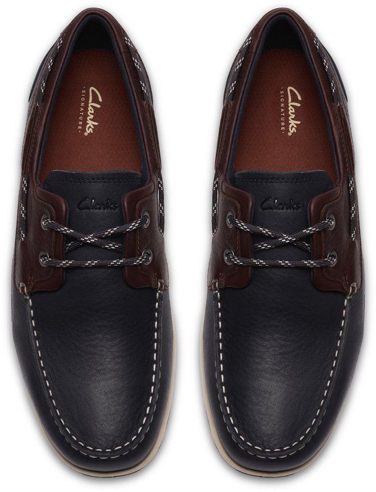 Clarks Orson Sail Heren Veterschoenen - Navy Combi