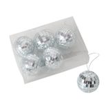 Boltze Kerstbal Glas Zilver 6 Stuks 5cm