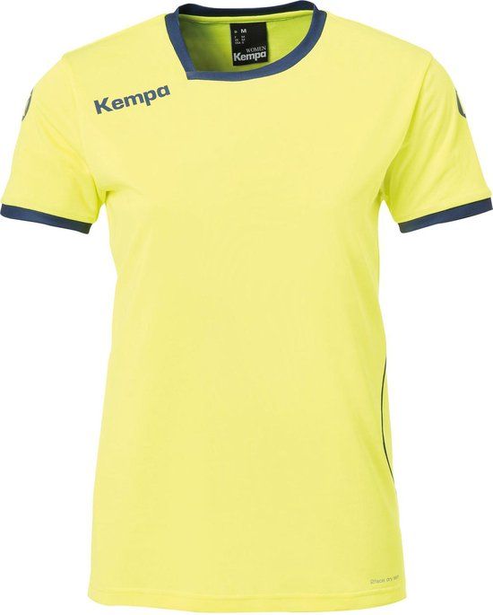 Kempa Curve Sportshirt - XXL - Geel/Blauw - Polyester