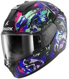 SHARK Ridill 2 Raging Beast Mat Zwart Violet Groen KVG - Maat XL - Helm