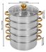 Inox set de cuisson vapeur - Insert vapeur 5 couches de 28 cm - Empilable - Convient pour plaques de cuisson à gaz et à induction - Capacité : 7L / 9L / 5L