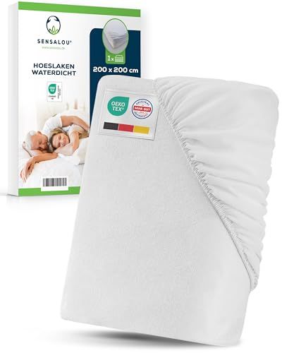 Sensalou Waterdicht Hoeslaken 200x200 cm – Matrasbeschermer Kingsize Bed – Ademend & Stil – Anti-Allergisch & Hygiënisch – Wasbaar tot 95 °C – Comfortabel Bedtextiel
