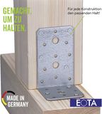 Alberts 832407 hoekverbinder | sendzimir verzinkt | 90 x 90 x 65 mm | Set van 36