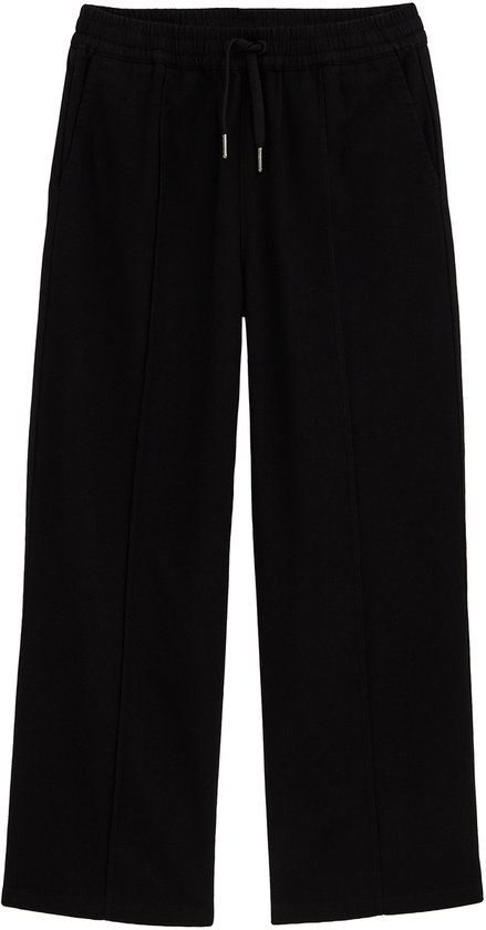 WE Fashion Meisjes straight fit broek Zwart Katoen Maat 152