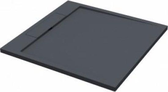 Best Design Decent Douchebak - 100x100cm - Solid Surface - Mat Zwart