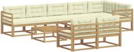 vidaXL - Hoek loungeset - 8 zitplekken - Wit en crèmekleurig - Polyester