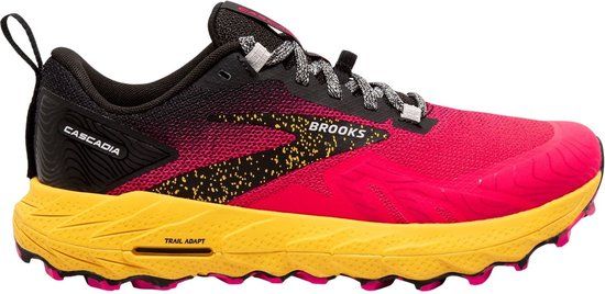 Brooks Cascadia 17 Trailrunning Schoenen Dames - Roze - Zwart - Geel - Maat 38.5