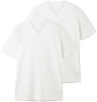Tom Tailor T-shirt basique lot de 2 col en V blanc L