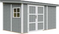 Timbela M939B-CAVERN STEEL - LP SmartSide Tuinhuis op houtbasis - 8,68 m² - 248x412xH231 cm - zonder vloer en zijwand (totaal 3 wanden) met verf
