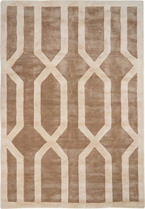 MAHRI - Vloerkleed - Beige/Bruin - 160 x 230 cm - Viscose