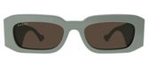 Gucci GG1426S Lunettes de Soleil Homme Vert Carrées Marron 54mm