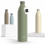 LARS NYSØM Ren Roestvrijstalen drinkfles 1500ml - BPA-vrij geïsoleerde waterfles 1,50 Liter (Sage Green)