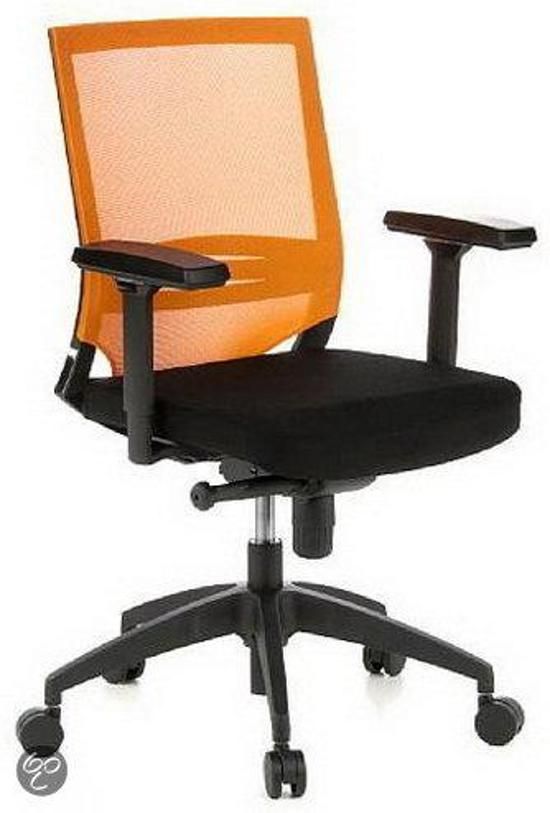 HJH OFFICE Bureaustoel Porto Base Mesh Stof - Zwart / Oranje