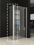 Wiesbaden Douchewand Miami 30x200cm Antikalk Helder Glas Chroom Scharnierprofiel 10mm Veiligheidsglas Easy Clean