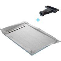 Receveur de douche U-tile carrelable à pente unique + natte d'étanchéité + siphon ultra-plat - 150 x 100 cm