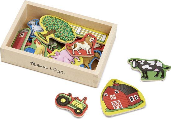 Melissa & Doug - Houten boerderijmagneten - 20 stuks