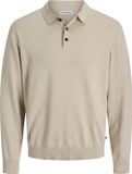 Jack & Jones Basic Knit LS Polo Heren - Beige - Maat XXL