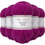 Utopia Crafts Velvet Lux Chenille Super Zacht Grof Garen voor Breien en Haak 5X 100g (Berry Magenta)