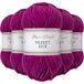 Utopia Crafts Velvet Lux Chenille Super Zacht Grof Garen voor Breien en Haak 5X 100g (Berry Magenta)