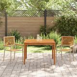 vidaXL Tuinset, 3-delig, Beige, Massief Acacia Hout