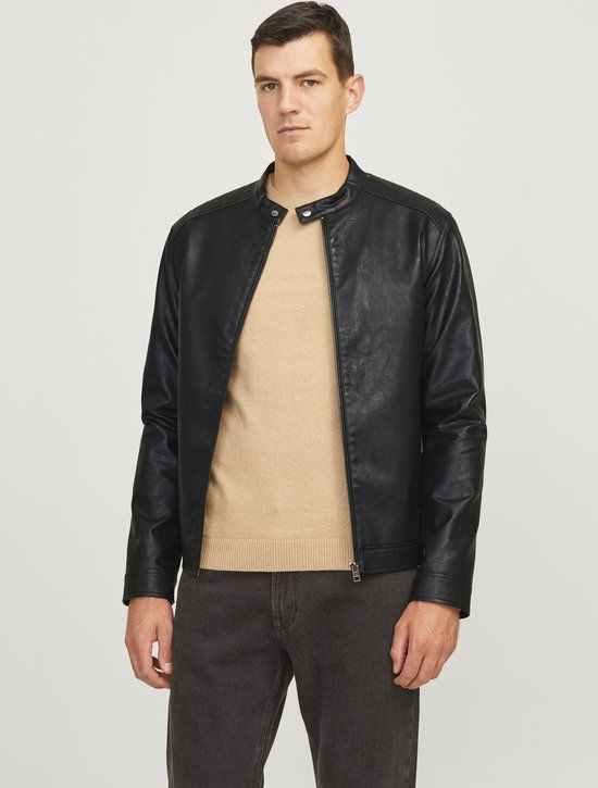 JJ REBEL JREBCALEB PU JACKET NOOS Heren Jas - Black