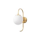 WELL HOME MOBILIARIO & DECORACIÓN Wandlamp, gebogen, wit, metaal, goud, glanzend, 15 x 27 x 36, E14 max, 15 W
