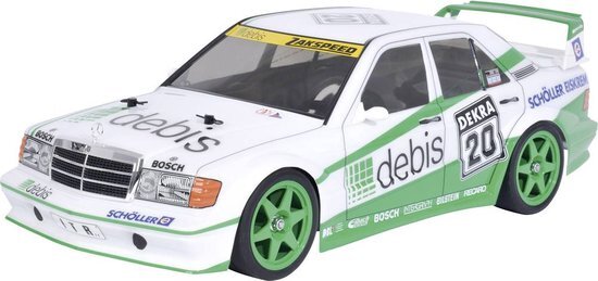 tamiya 58656 - 1:10 RC MB 190E debis Zakspeed TT-01E, op afstand bestuurde auto/voertuig, modelbouw, bouwpakket, hobby, knutselen, model, montage