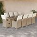Maison Exclusive - Ensemble de jardin, composé de 11 pièces avec coussins, couleur : beige, matériau : polyrotin