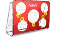 Voetbaldoel - 215x153 cm - Metaal - Zilver/Rood/Wit - Kinderen - Met Richtoefening