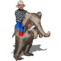 Verkennerskostuum op de rug van een olifant verkleedpartij met hoed blauw