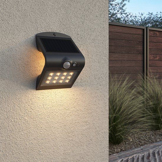 HOFTRONIC Rhodes Solar Wandlamp Up & Down - Zwart