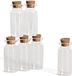 Merkloos 24x Kleine transparante glazen flesjes met kurken dop 10 ml