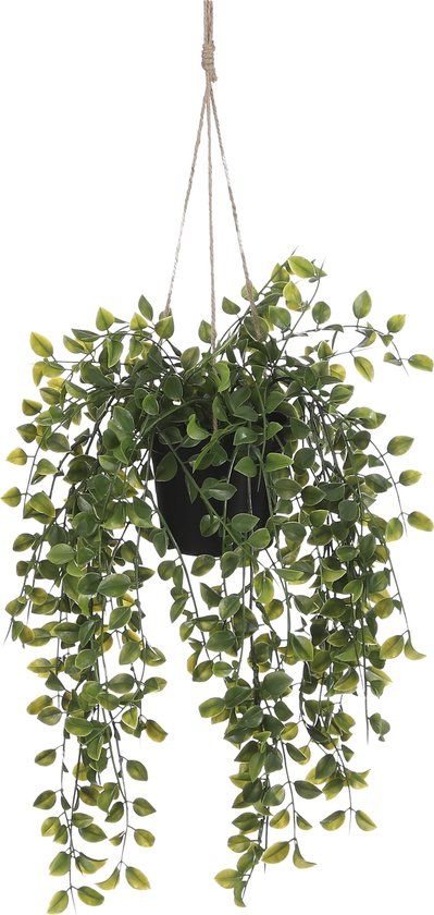 Mica Decorations Ficus Kunst Hangplant in Pot - H46 x Ø20 cm - Groen