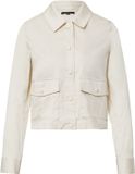 comma - Dames Lichtgewicht Jack van Katoenmix in Boxy Pasvorm met Overhemdkraag - Beige - Maat 38