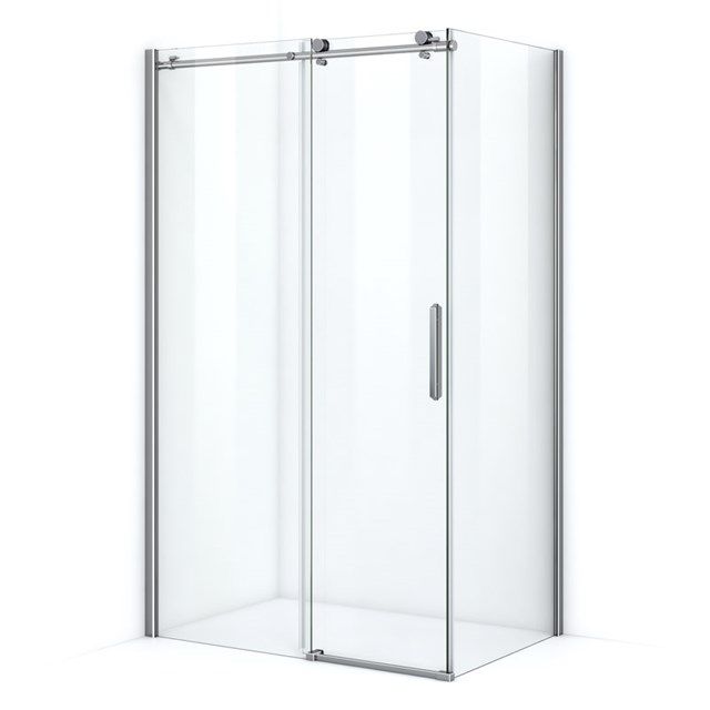 Maxaro Douchecabine Crystal Allure 130x80cm met Schuifdeur Rond Rollersysteem