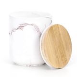 AmeliaHome Apalla Cacao opbergdoos met houten deksel, 8,5 x 9,4 cm, wit