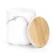 AmeliaHome Apalla Cacao opbergdoos met houten deksel, 8,5 x 9,4 cm, wit