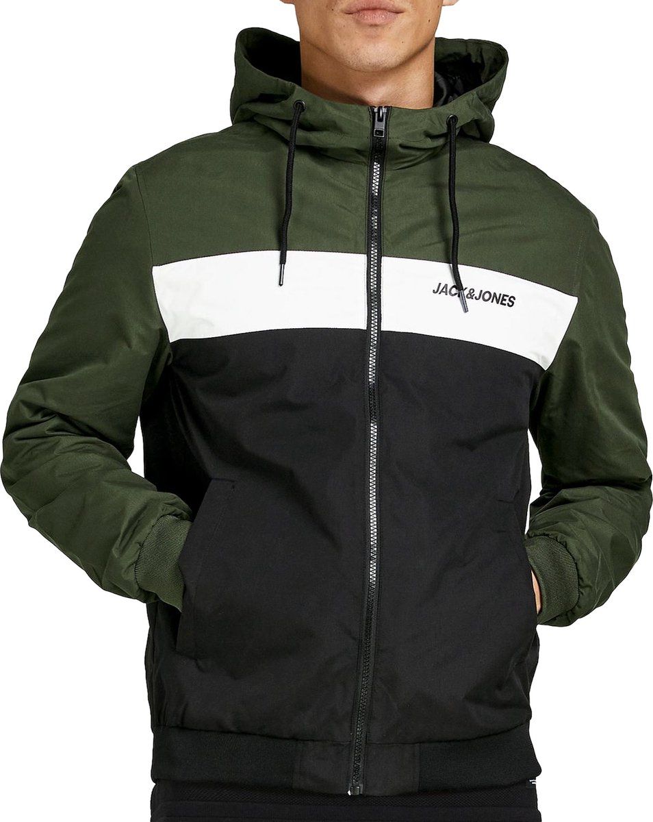Jack & Jones ESSENTIALS JJERUSH HOOD BOMBER NOOS Heren Jas - Maat XL - Groen - 5715210748745