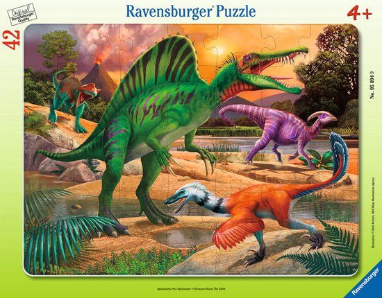 Ravensburger Kinderpuzzle - 05094 Spinosaurus - Framepuzzel voor kinderen vanaf 4 jaar, met 42 stukjes