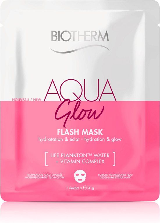 Biotherm Aqua Glow Super Flash Mask - Hydraterend Gezichtsmasker - Hyaluronzuur - 31g