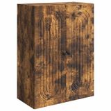 vidaXL Wandkast Gerookt eiken 66 x 34,5 x 90 cm Bewerkt hout