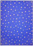 folia 5834 - Fotokarton blauw met gouden sterren, 50 x 70 cm, 10 vellen, aan beide zijden bedrukt