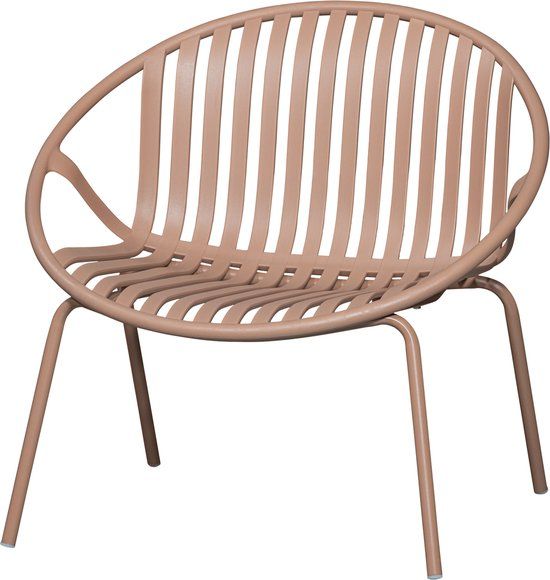 WOOOD Bruce Tuinstoel Met Hocker - Metaal - Zalm Roze - 73x81x72 cm