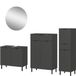 Germania 4-delige badset 9922-547 GW-Arcena, in grafiet, met metalen poten, 184 x 200 x 34 cm (BxHxD)
