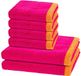 Cawö Lifestyle Splash Set de serviettes - 6 Pièces - Rose / Mandarine